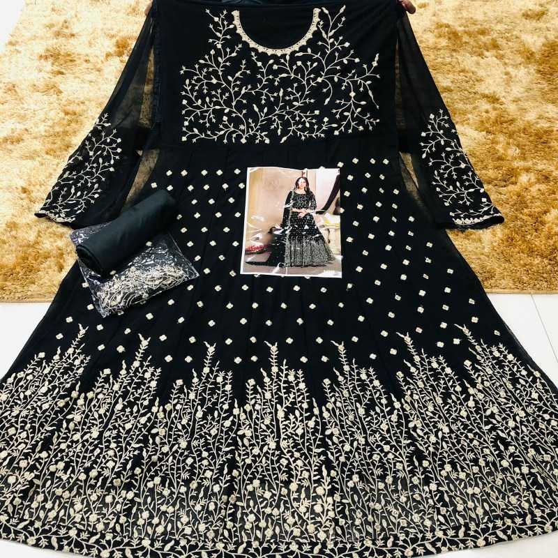 Faux Georgette Party Gown