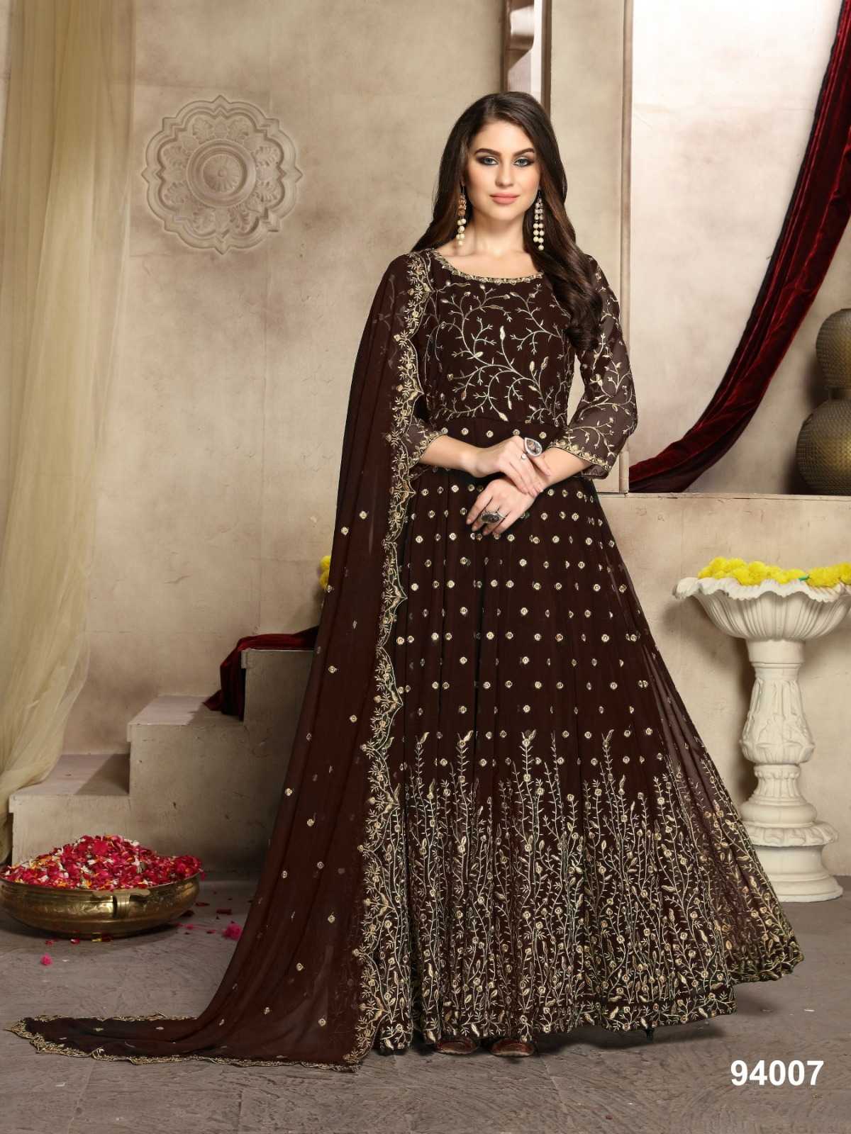 Faux Georgette Party Gown