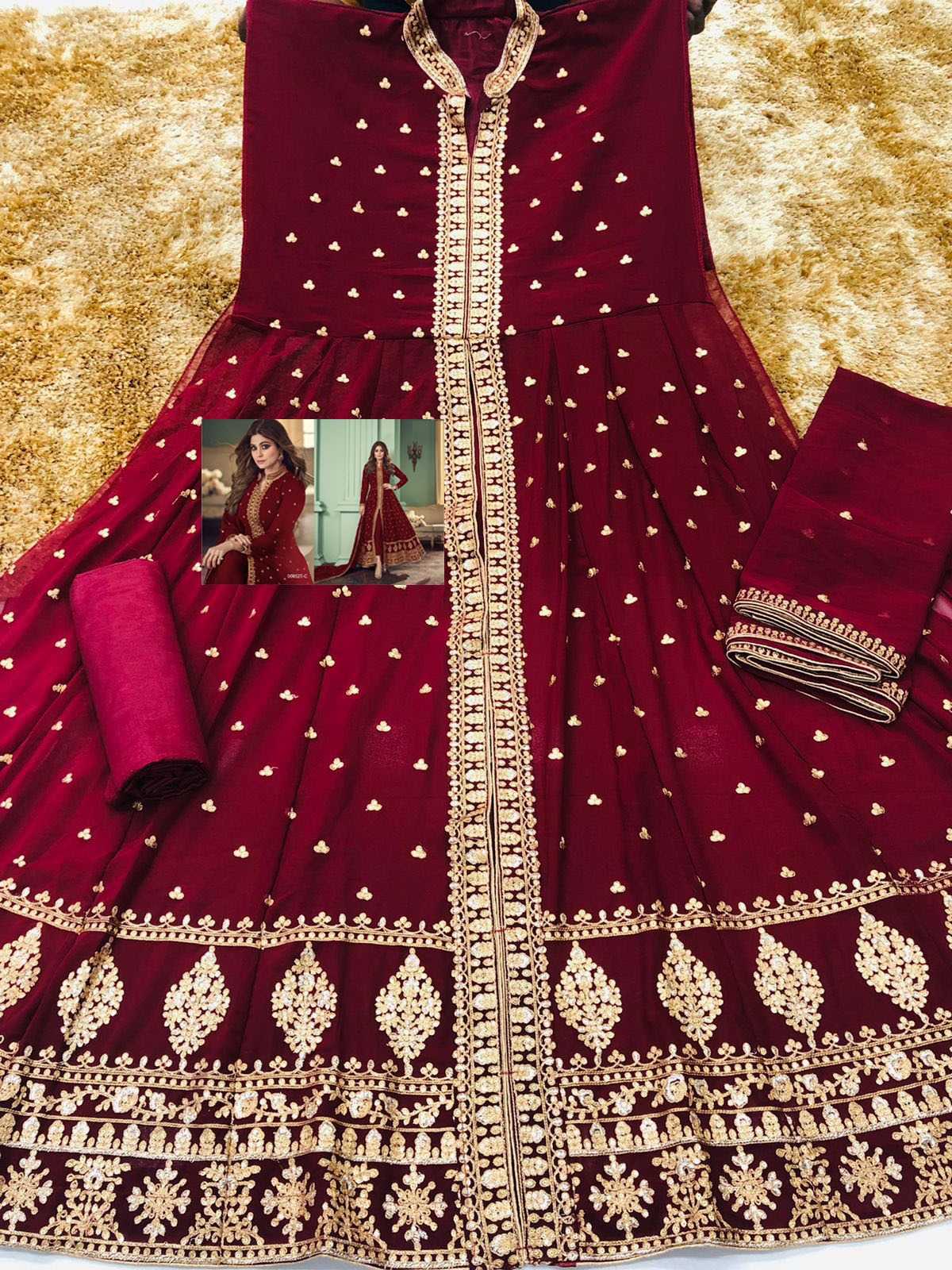 Faux Georgette Embroidery Suit