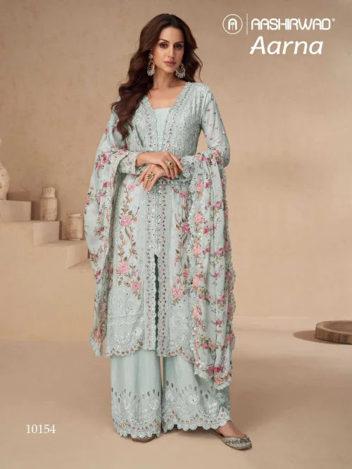Ashirwad Soft Vichitra Embroidery Suit