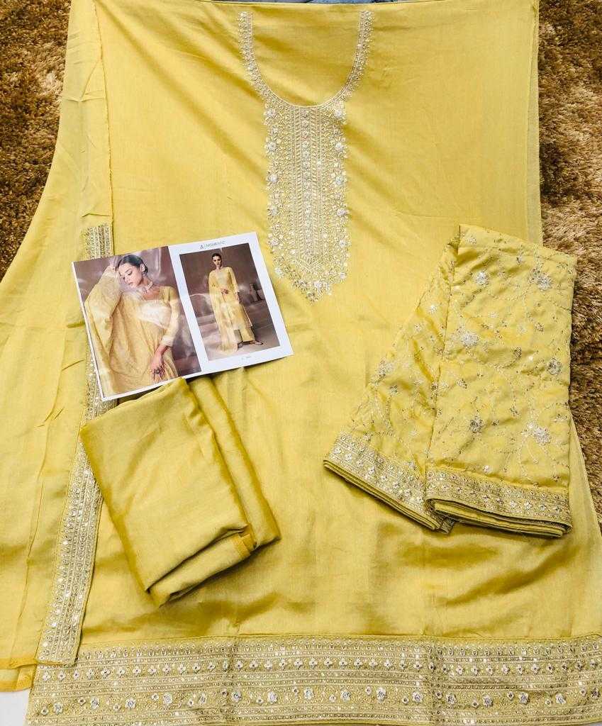Ashirwad Soft Vichitra Ladies Suit in Sky