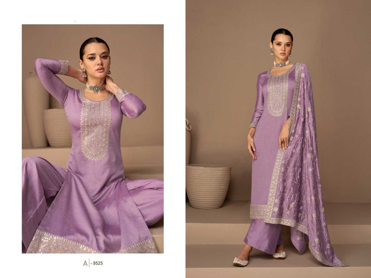 Ashirwad Soft Vichitra Ladies Suit in Sky