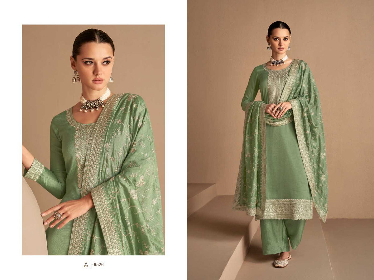 Ashirwad Soft Vichitra Ladies Suit in Sky