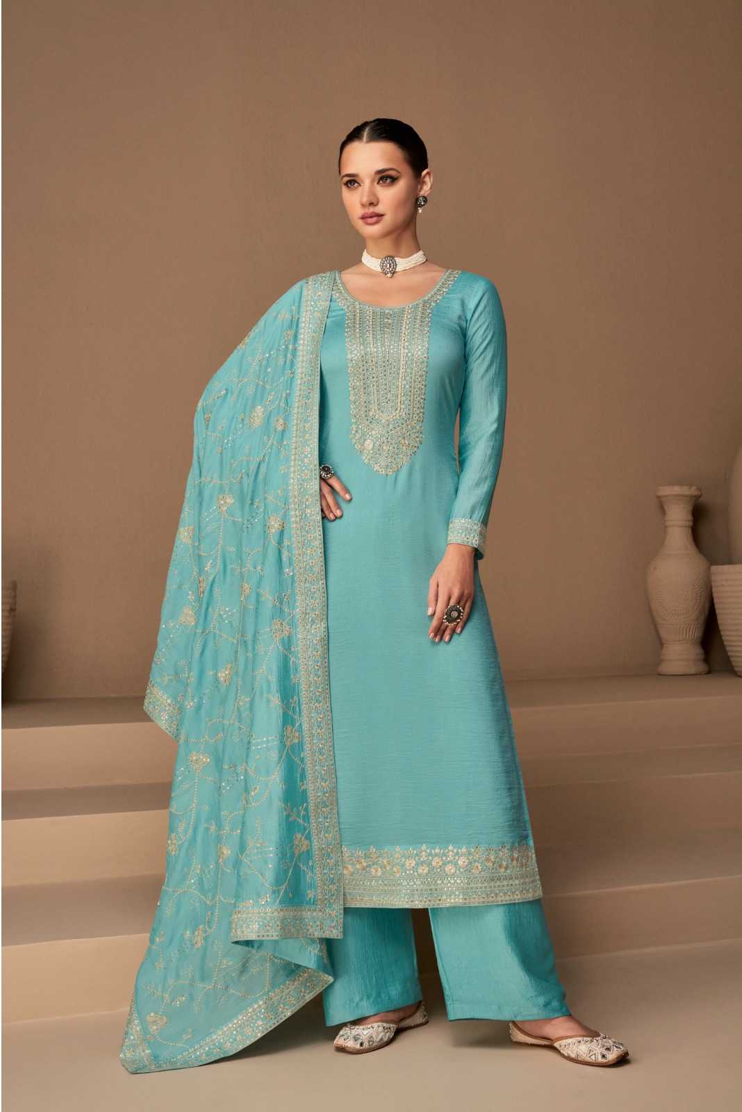 Soft Vichitra Party Wear Kurti