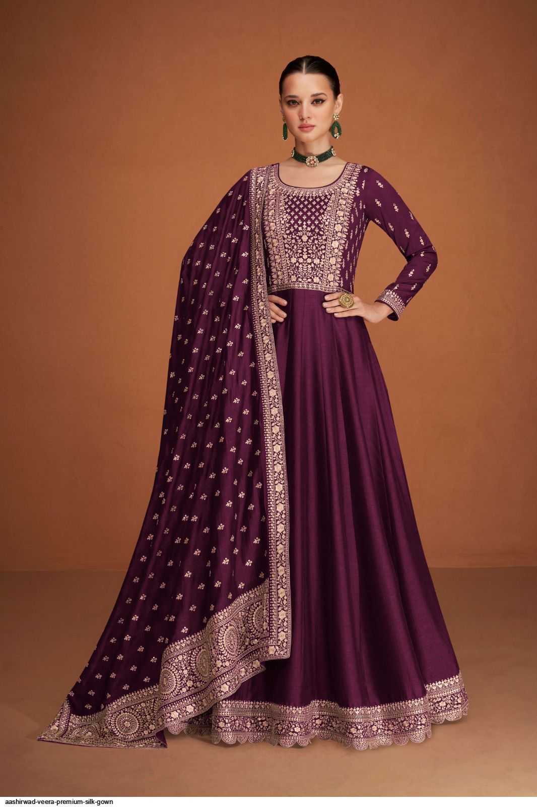 Ashirwad Soft Vichitra Embroidery Gown