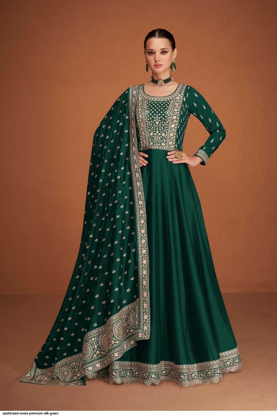 Ashirwad Soft Vichitra Embroidery Gown