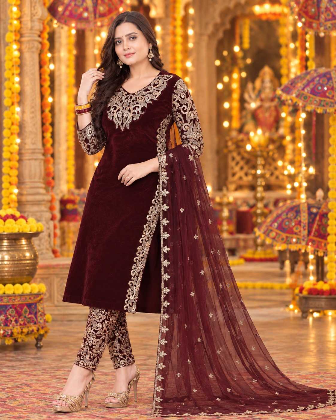 Blackberry Velvet Suit