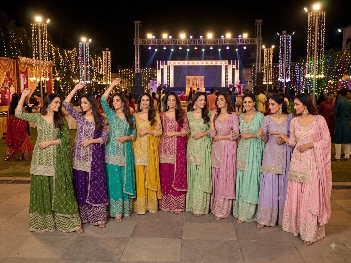 Gulkayara Palak Chinon Ladies Suit in Rani