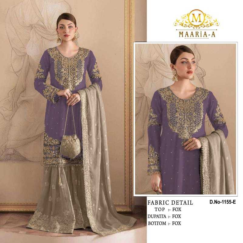 Maaria Faux Georgette Embroidery Suit in Black
