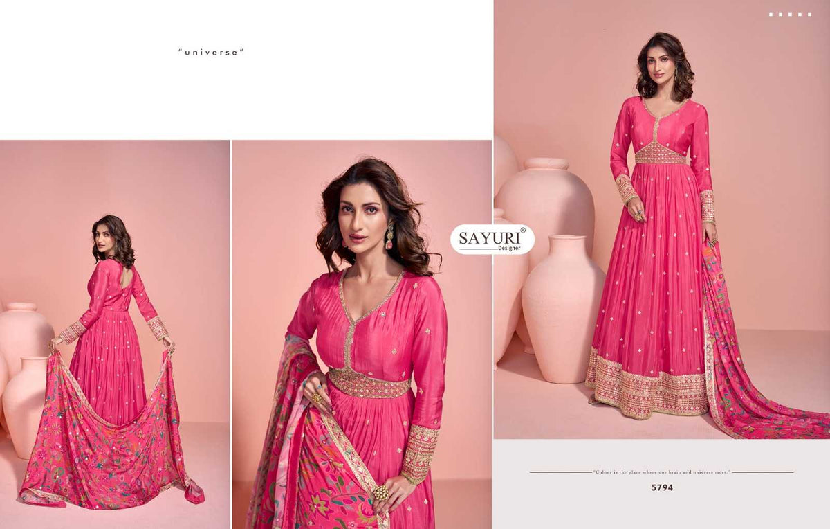 Mayuri Chinon Embroidery Gown