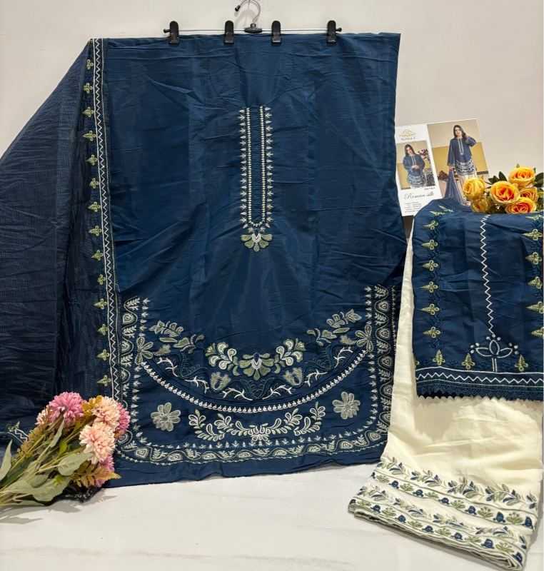 Pakistani Heavy Roman Silk Embroidery Suit