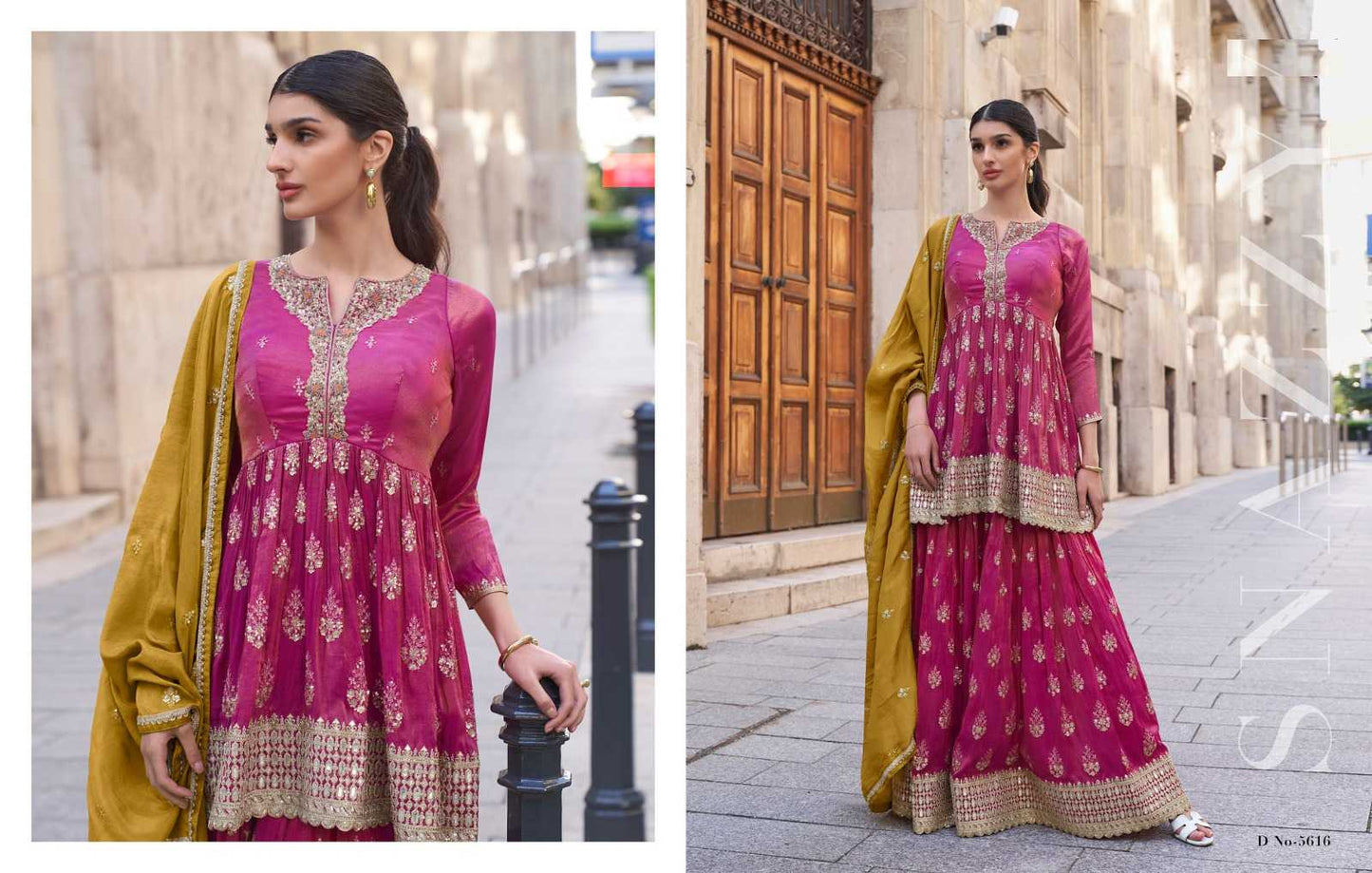 Shimmer Silk Embroidery Suit