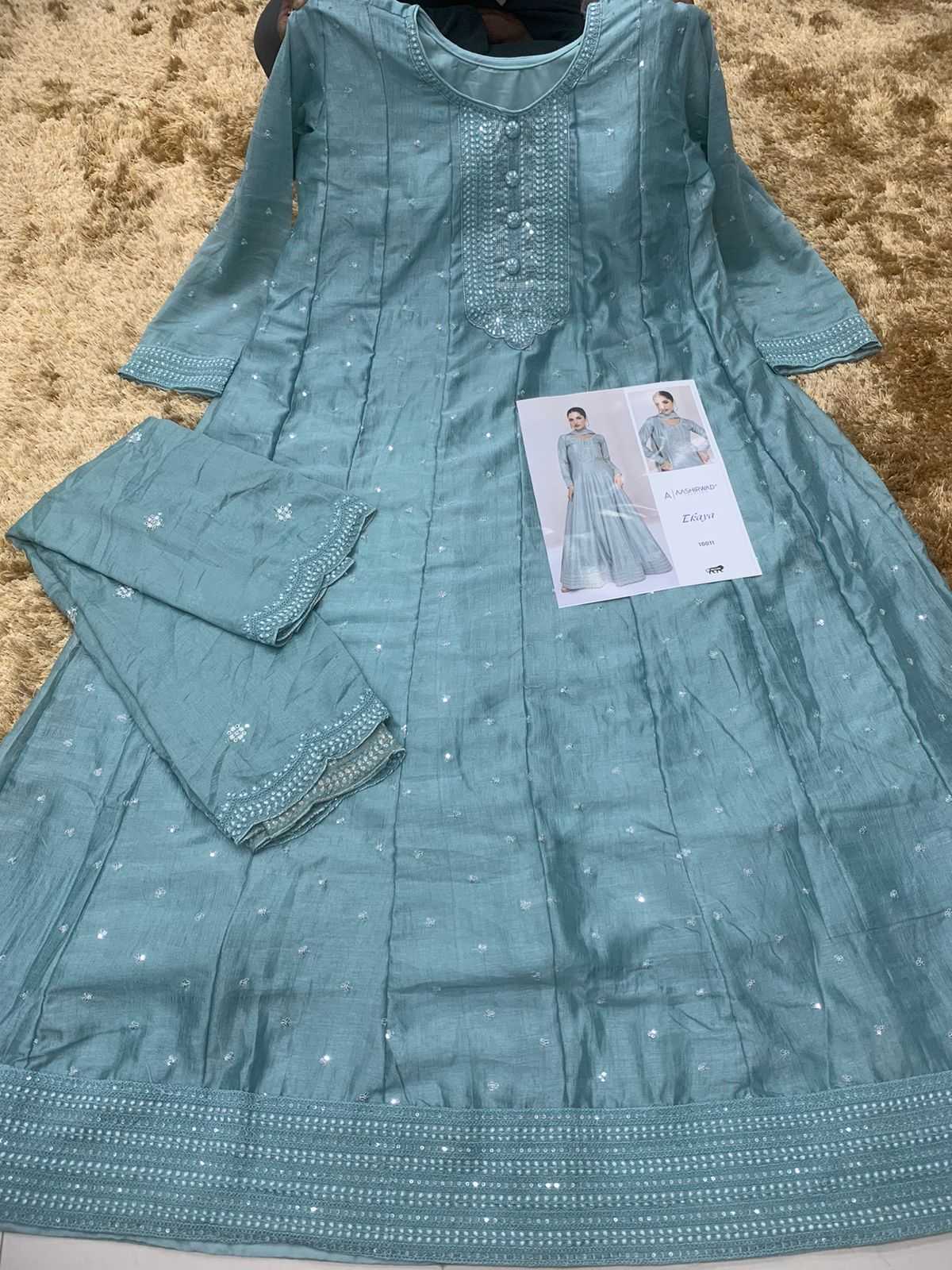 Soft Vichitra Embroidery Gown