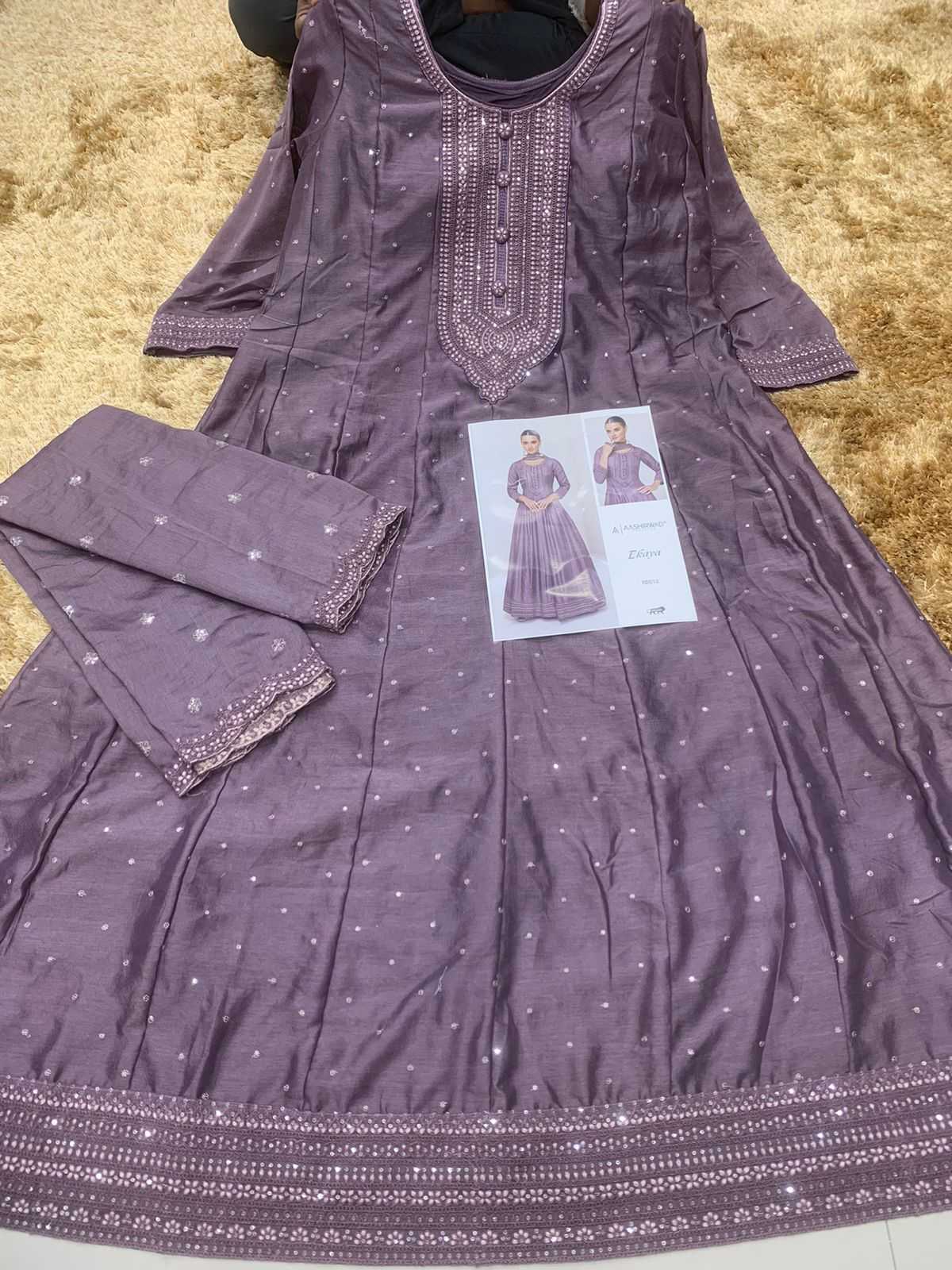 Soft Vichitra Embroidery Gown