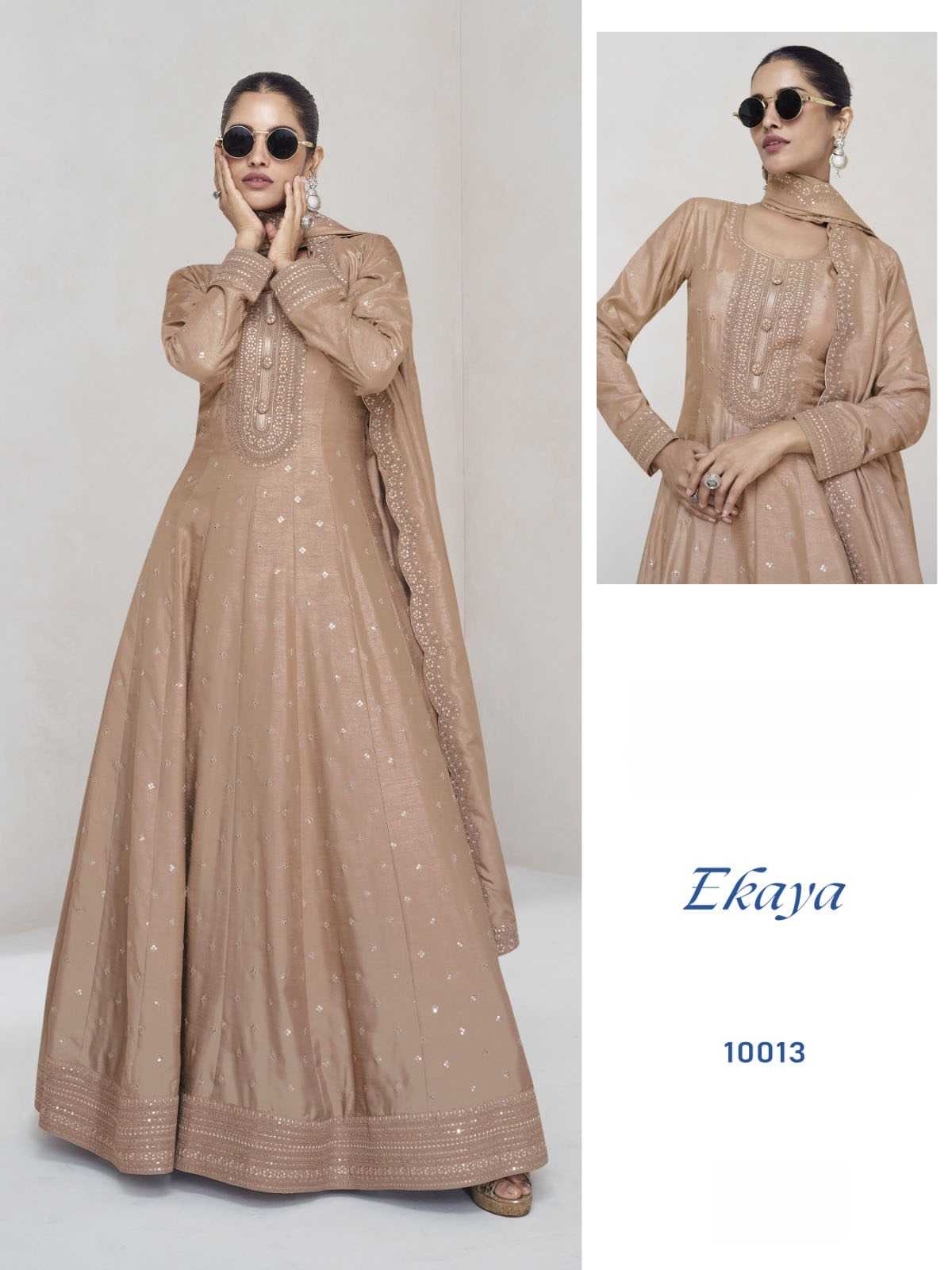Soft Vichitra Embroidery Gown