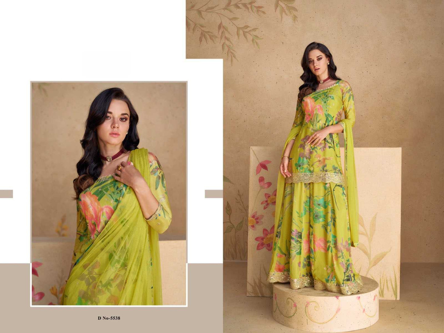 Chinon Silk Printed Suit