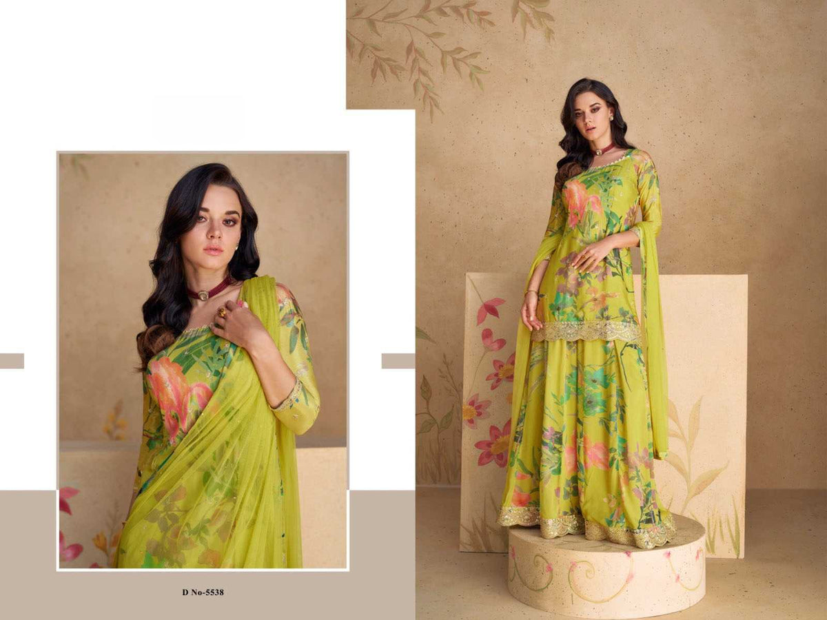 Chinon Silk Printed Suit