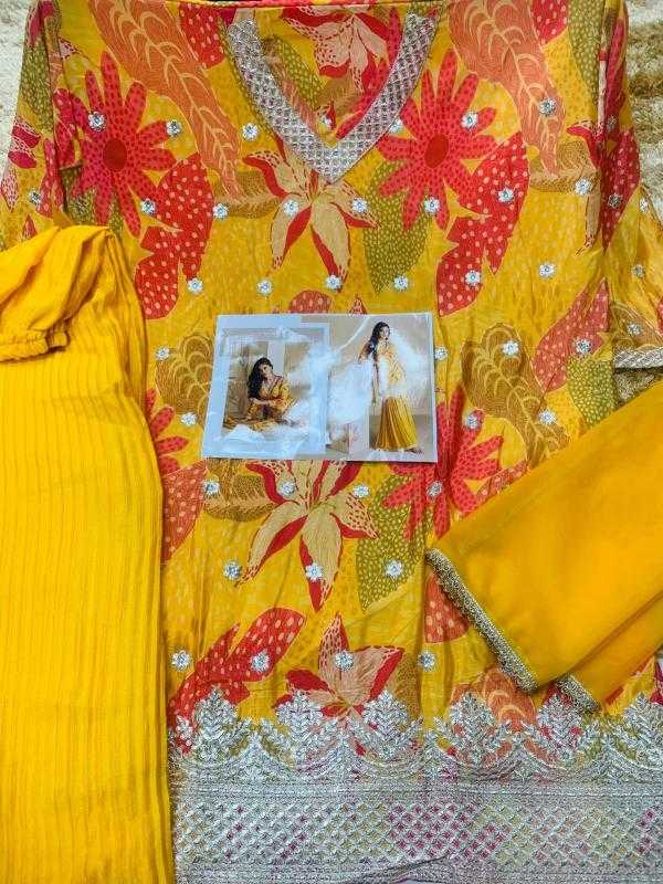 Chinon Silk Printed Suit
