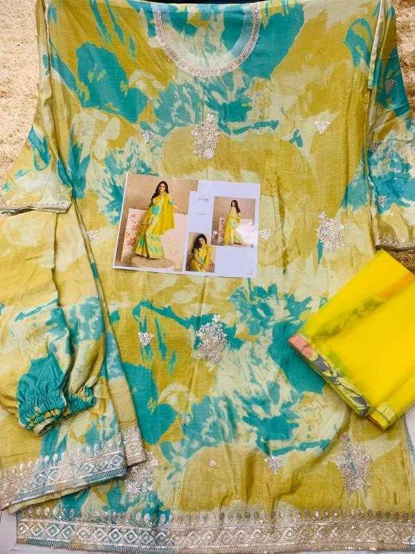 Chinon Silk Printed Suit