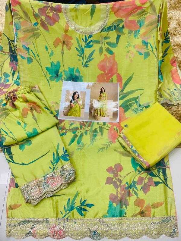 Chinon Silk Printed Suit