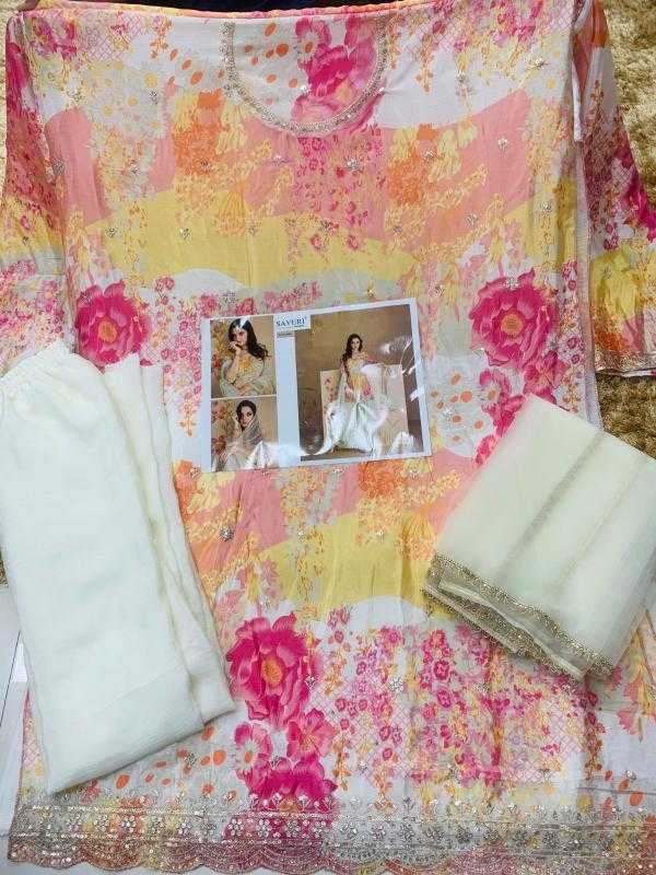 Chinon Silk Printed Suit