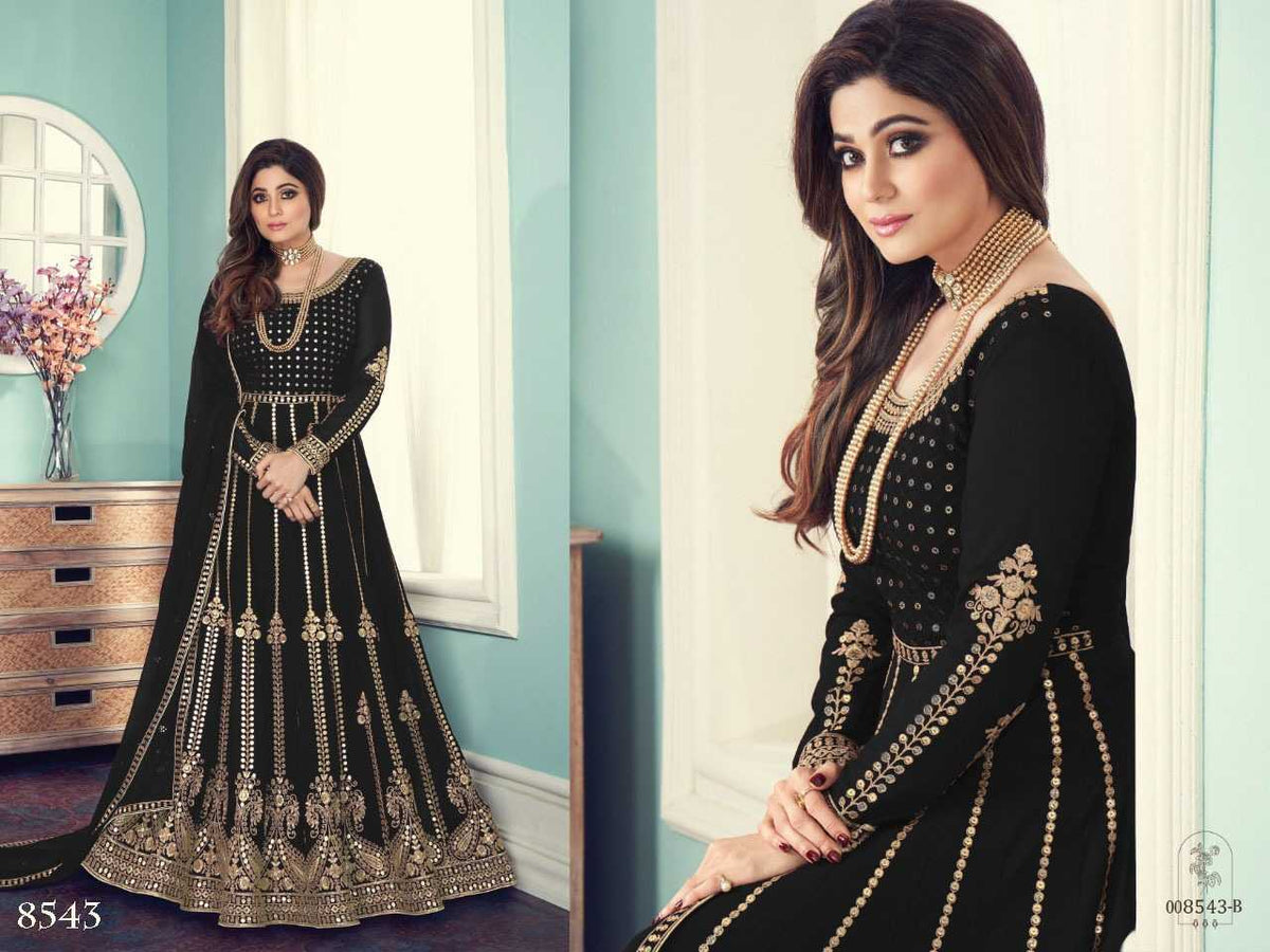 Shamita Georgette Embroidery Gown 8543