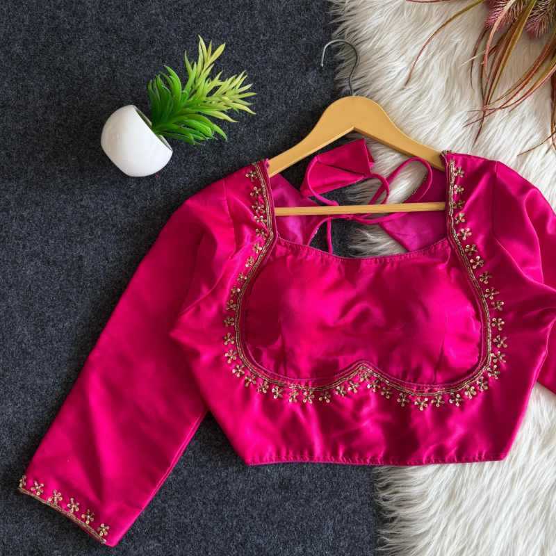 Silk Sequence Embroidery Blouse