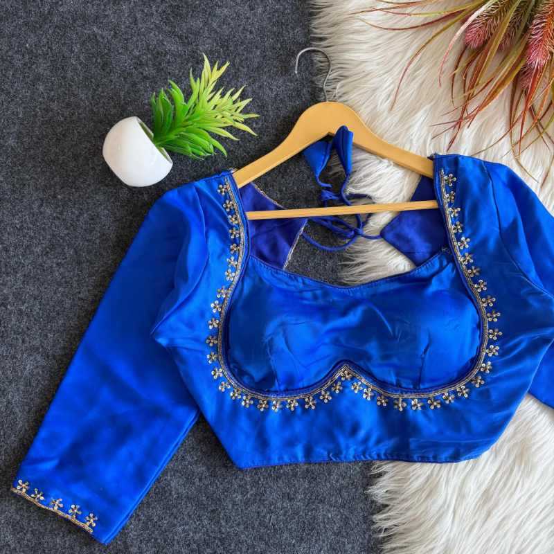 Silk Sequence Embroidery Blouse