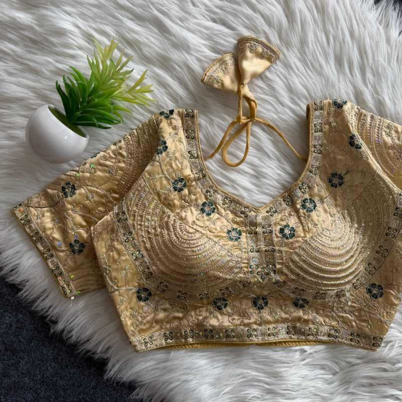 Premium Silk Sequence Embroidery Blouse
