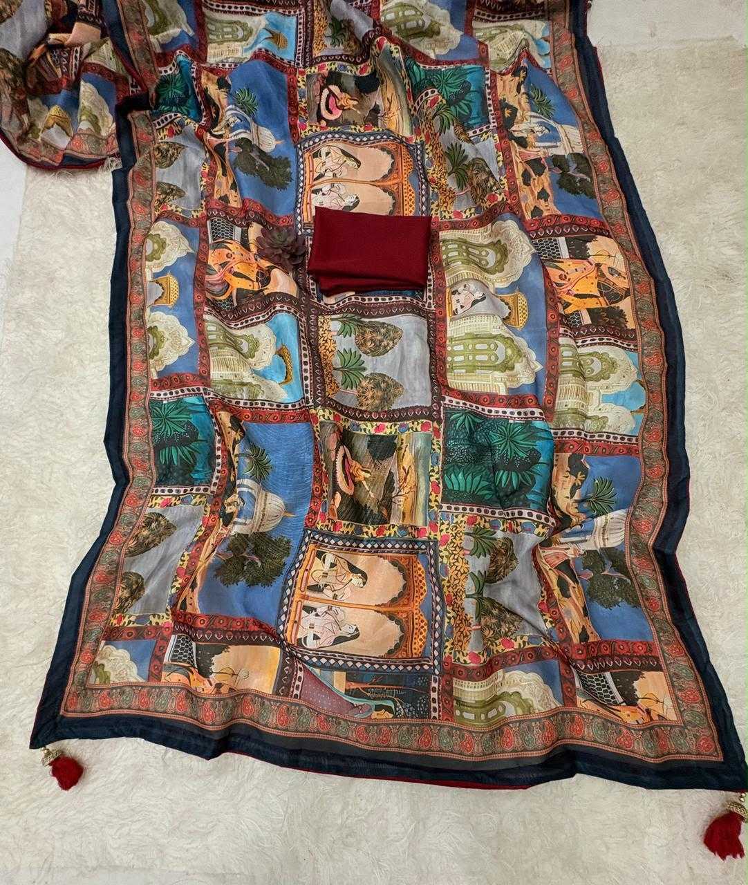 Aashvikaa Heavy Roman Silk Traditional Saree