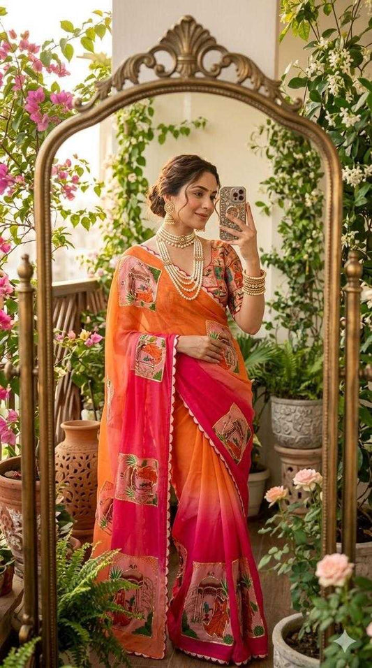 Charulata Chinon Designer Saree