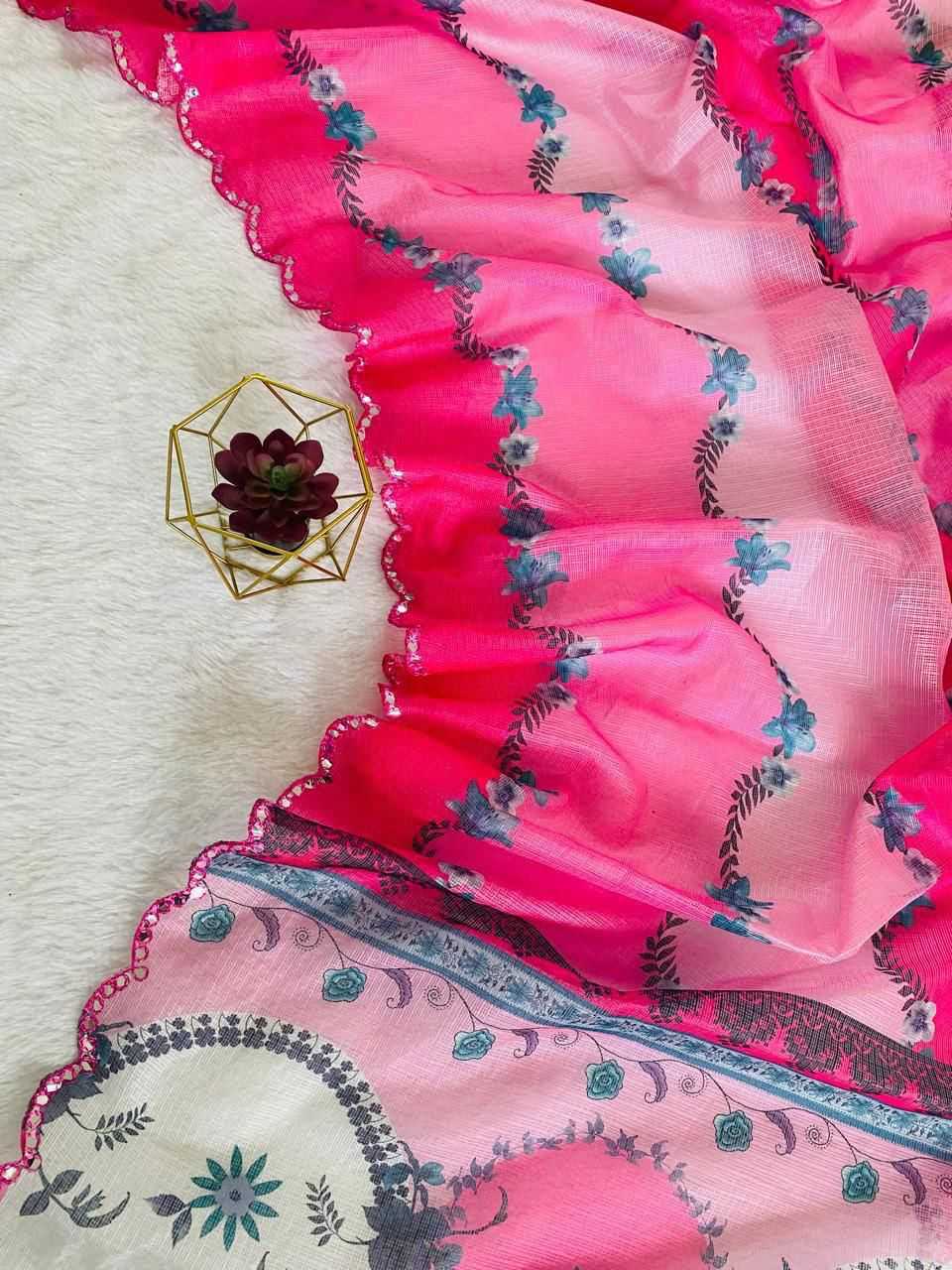 Checks Kota Chex Cutwork Saree