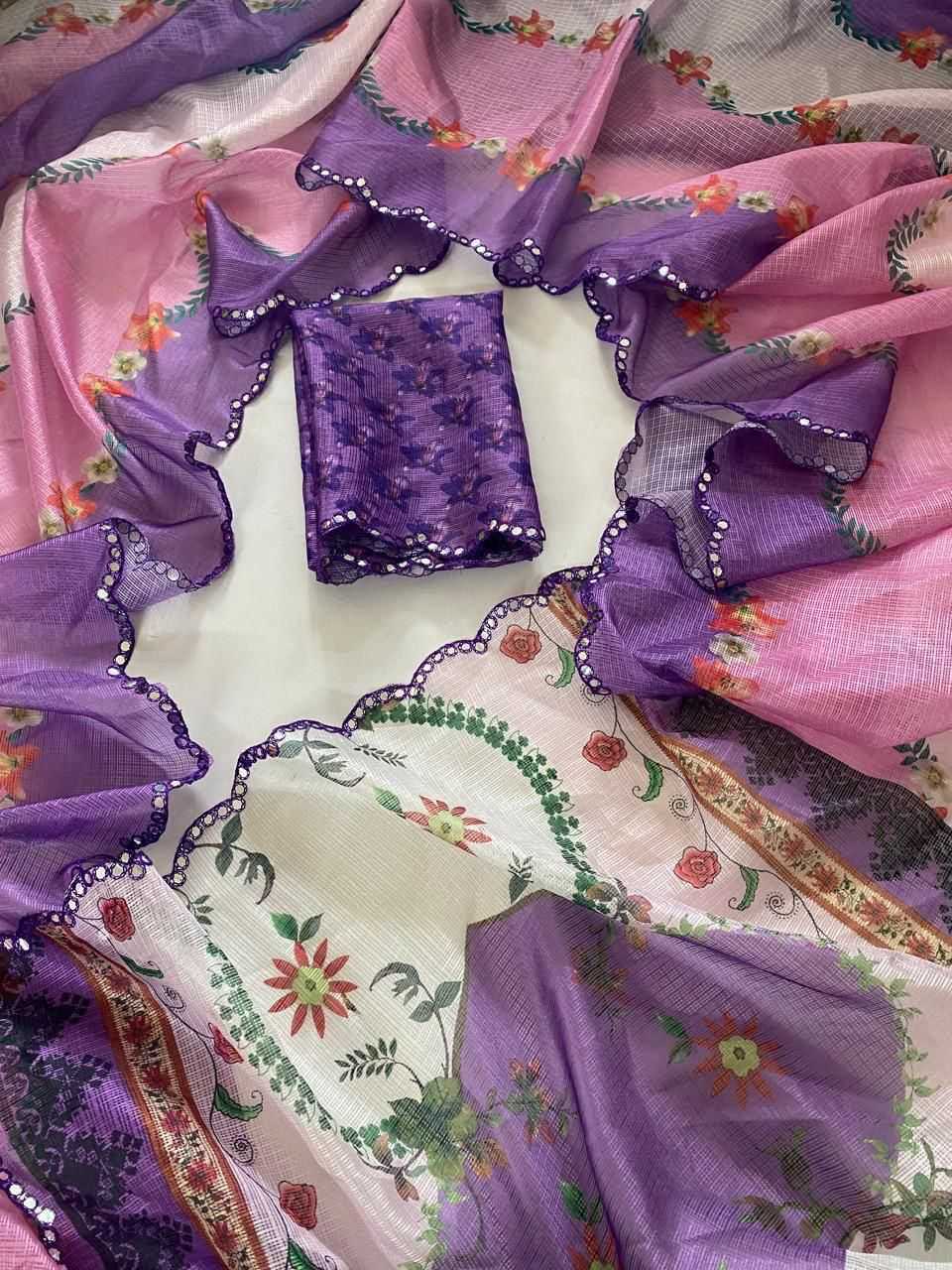 Checks Kota Chex Cutwork Saree