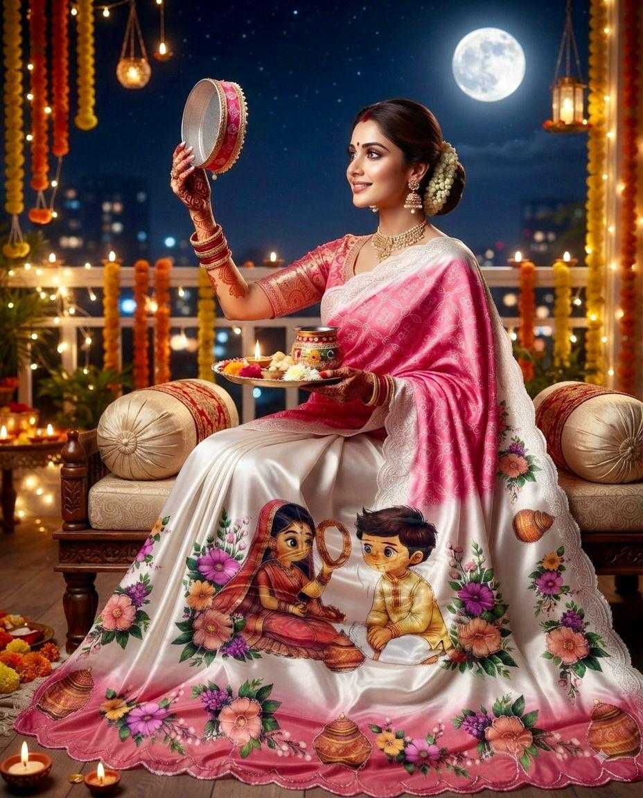 Cut Chinon Silk Designer Saree