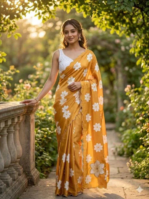 Done Chinon Designer Saree