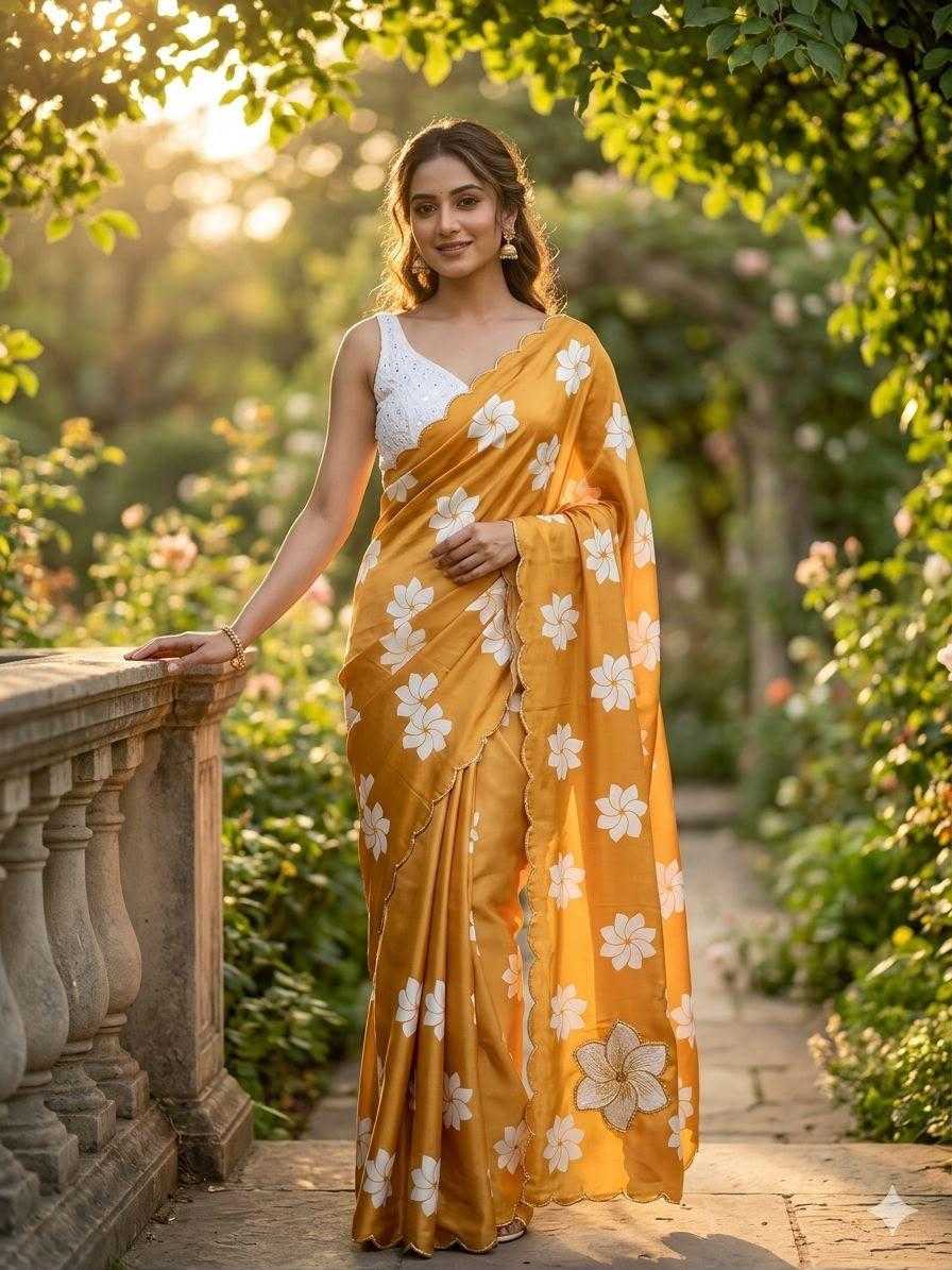 Done Chinon Designer Saree