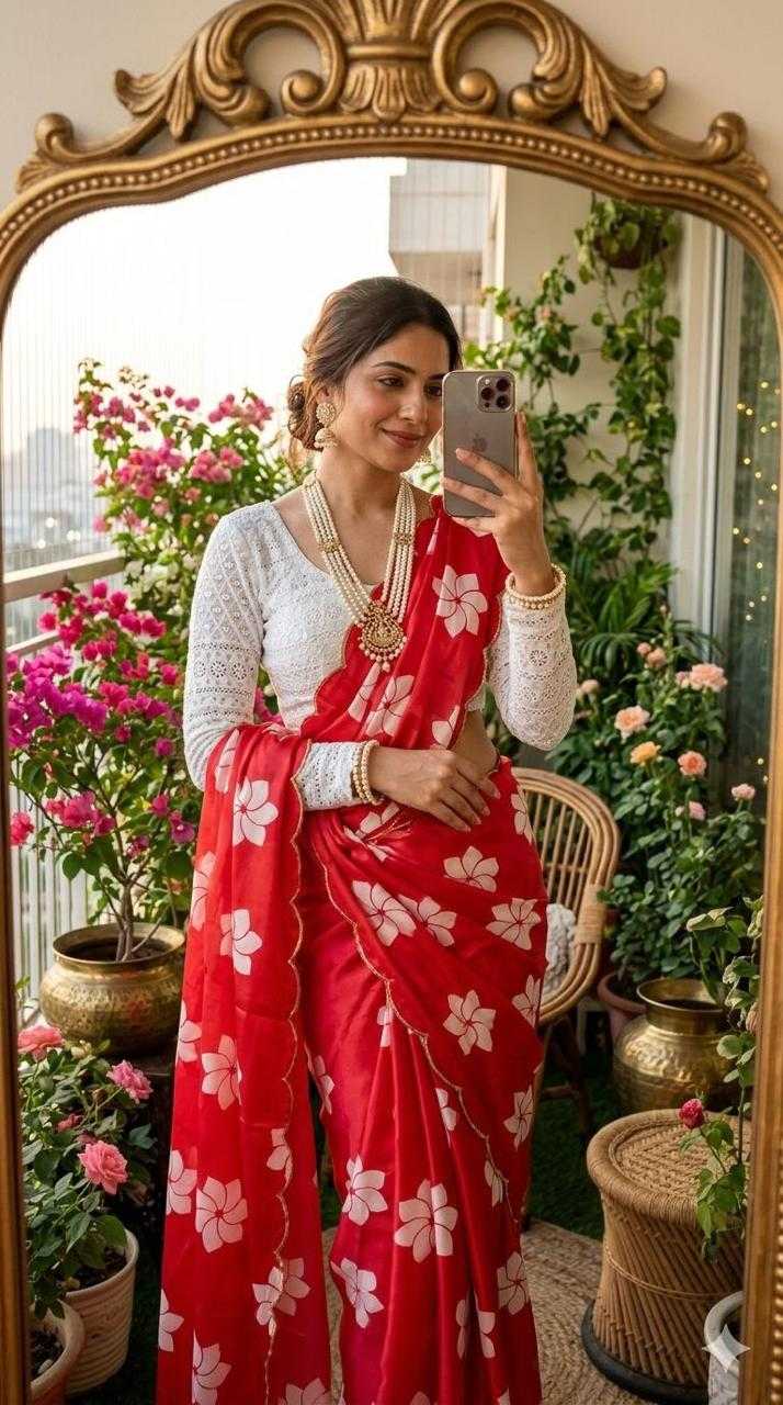 Done Chinon Designer Saree