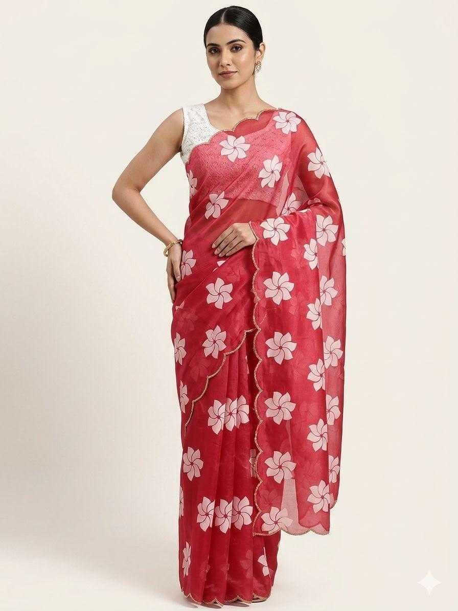 Done Chinon Designer Saree