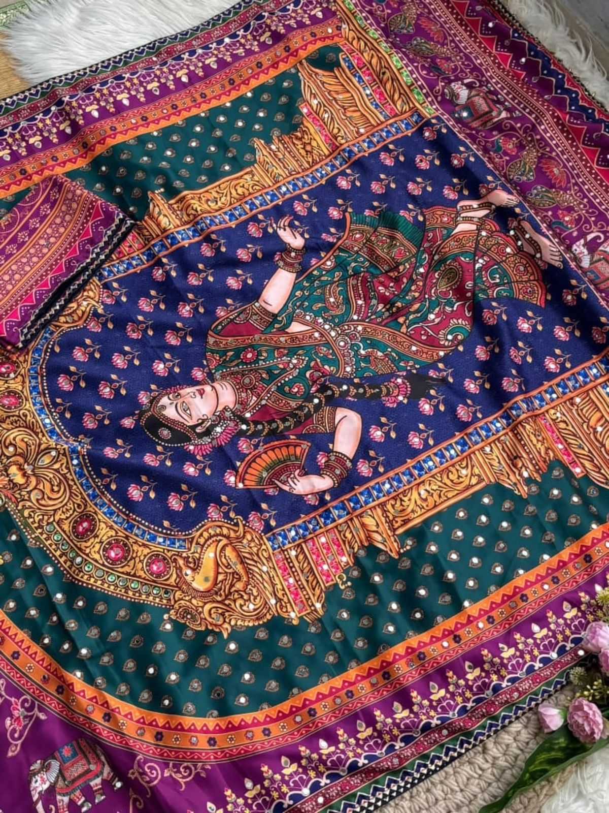 FAB Japan Sartin Hand Work Saree