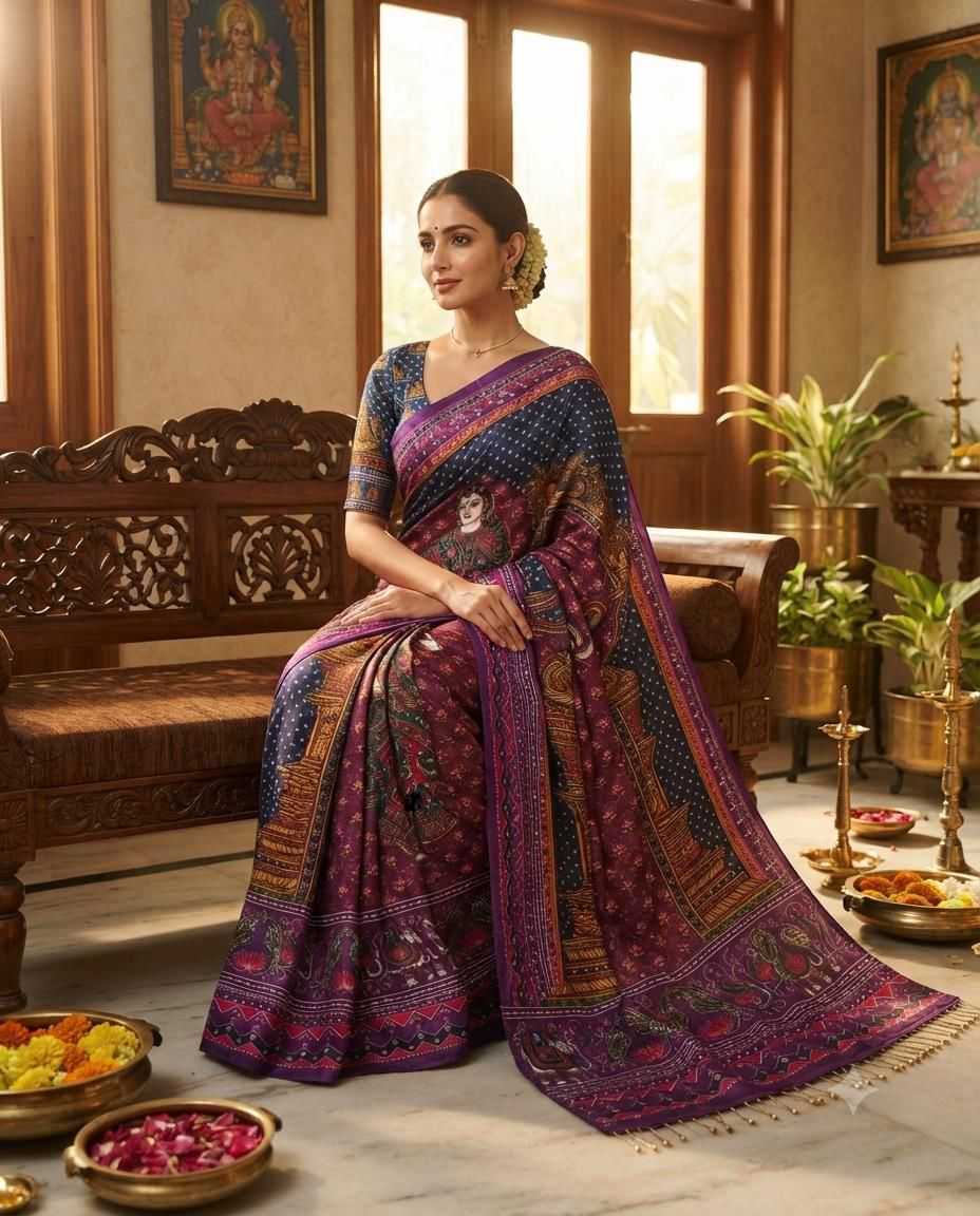 FAB Japan Sartin Hand Work Saree