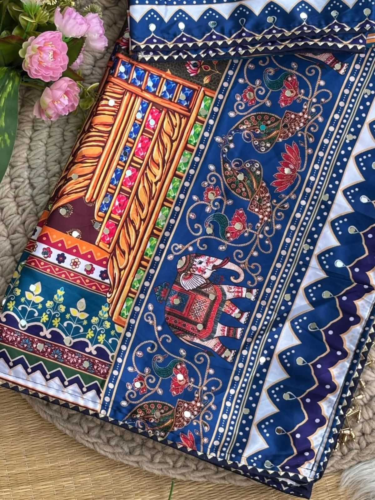 FAB Japan Sartin Hand Work Saree