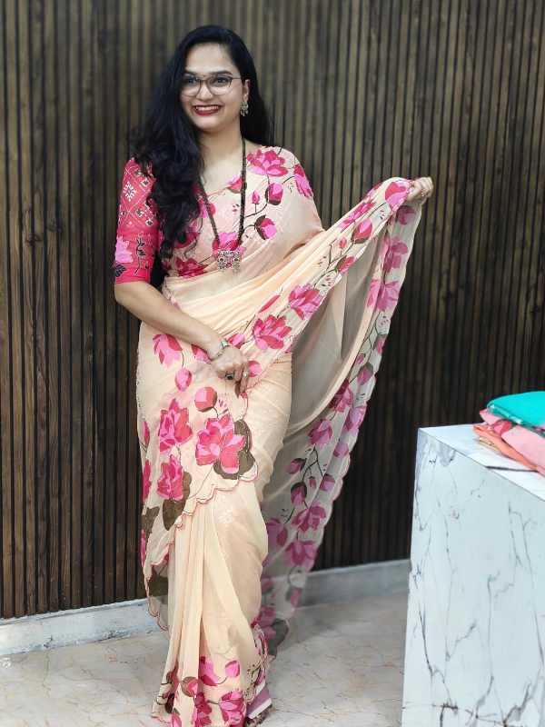 Floral Georgette Fancy Saree