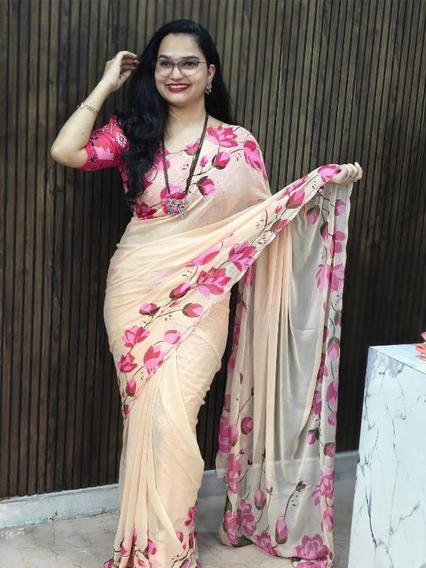 Floral Georgette Fancy Saree