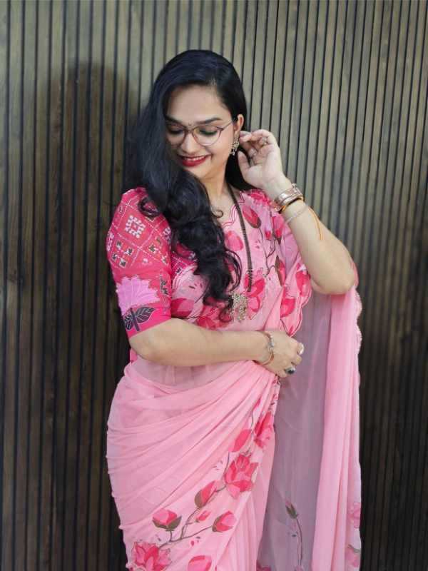 Floral Georgette Fancy Saree