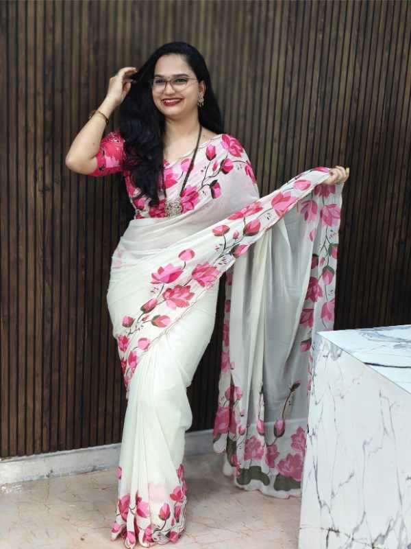 Floral Georgette Fancy Saree