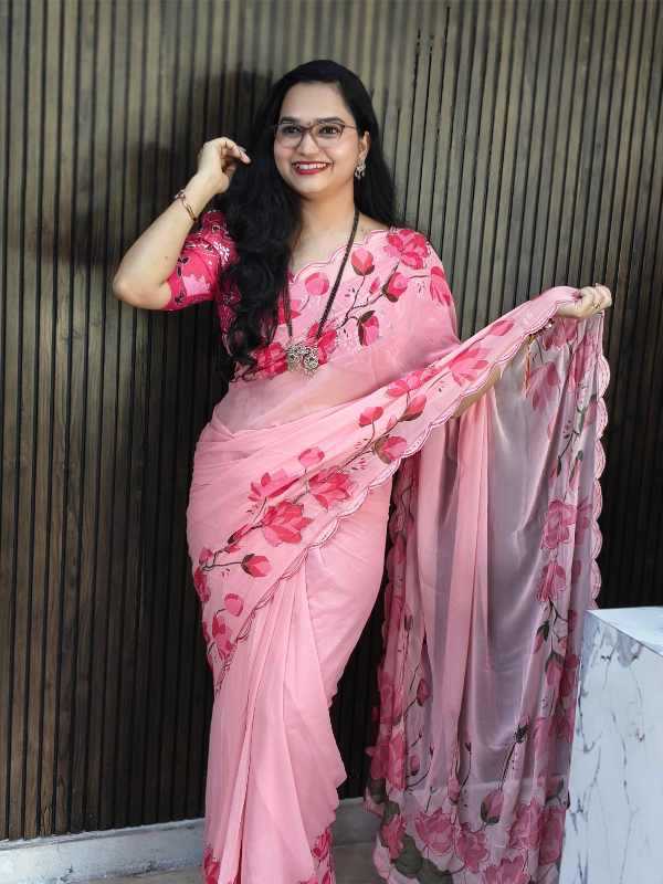 Floral Georgette Fancy Saree