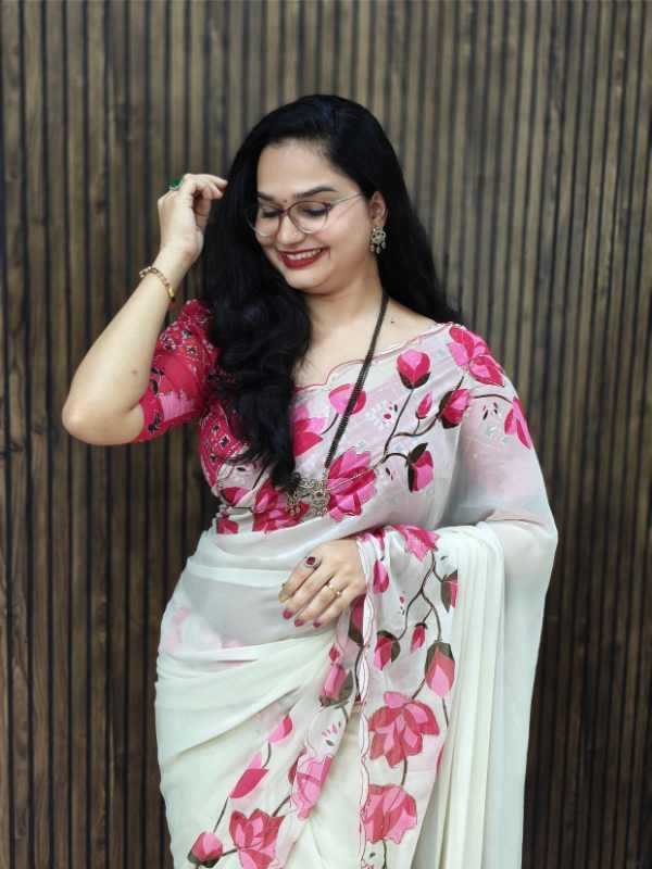 Floral Georgette Fancy Saree