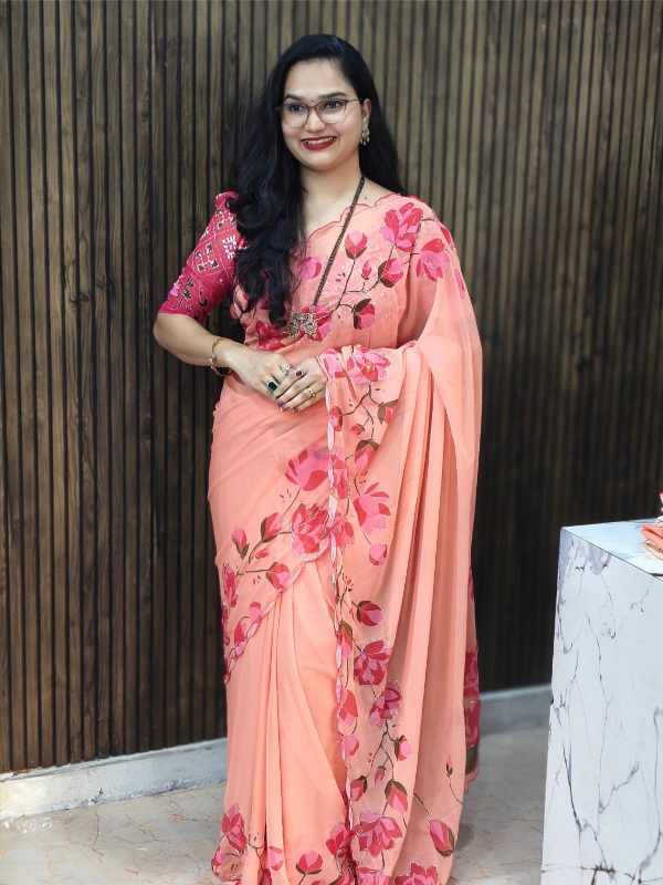 Floral Georgette Fancy Saree