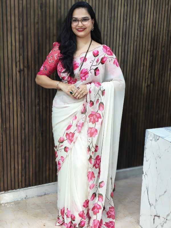 Floral Georgette Fancy Saree