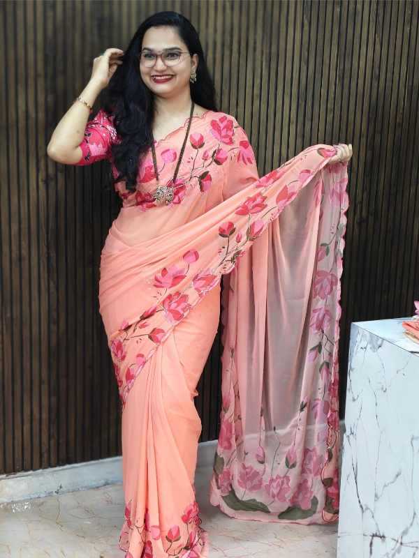 Floral Georgette Fancy Saree